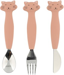 Trixie set stoviglie in silicone per bambini 3 pezzi Mrs. Cat - colorato servizio tavola
