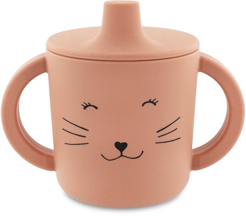 Trixie bicchiere con beccuccio in silicone rosa Mrs. Cat - tazza anti-perdita per bambini