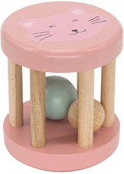 Trixie sonaglio in legno per neonati rosa - anelli in silicone Mrs. Cat giocattolo sensoriale