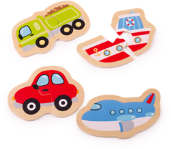 Puzzle a due pezzi Bigjigs (Trasporto)