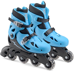Xootz Pattini in linea pattini bambini blu regolabili misura 28-31
