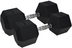 Urban Fitness set manubri - rivestimento in gomma - nero - 2 x 12,5kg - fitness