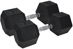 Urban Fitness set manubri - esagono gomma nero 2 x 15kg fitness