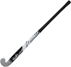 Bastone da hockey Uwin per bambini - hockey su prato - argento metallizzato/nero - 34 pollici