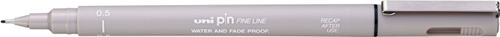 Uni-ball Fineliner grigio chiaro 0,5 mm - Penna da disegno Uni Pin per bambini e adulti