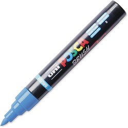 Posca brushmarker azzurro - pennarello creativo a pennello per artisti