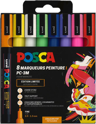 Posca set pennarelli PC-3M 8 pezzi colori pop creativi