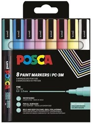 Posca set pennarelli colori tenui 8 pezzi - brushpen creativa