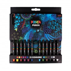 Posca matite colorate set - 12 pezzi - matite creative assortite