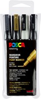 Posca pennarello vernice set 3M metallizzato - 4 colori per disegnare