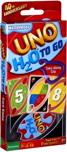 Mattel UNO H2O To Go - Gioco di carte impermeabile da viaggio
