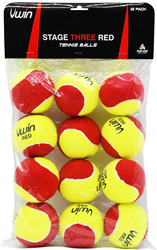 Uwin tennis palline rosse Stage 3 - confezione da 12 per principianti e bambini