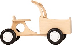 Pertina bicicletta senza pedali in legno per bambini con cassetta, da 1 anno - Naturale