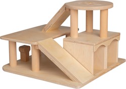 Van Dijk Toys garage giocattolo in legno con eliporto - Naturale (Qualità per la cura dei bambini)