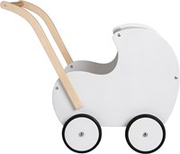 Van Dijk Toys passeggino per bambole in legno vintage/retro-bianco (qualità per la cura dei bambini)-3