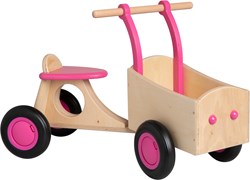 Van Dijk Toys Bicicletta da carico per bambini in legno a partire da 1 anno - Rosa (Qualità per la cura dei bambini)