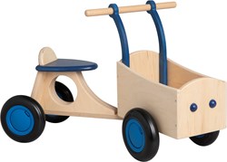 Van Dijk Toys Bicicletta da carico per bambini in legno a partire da 1 anno - Blu (Qualità per l'infanzia)