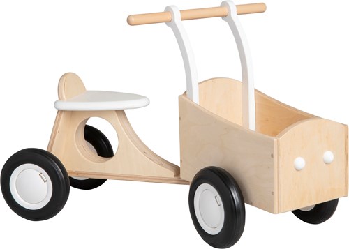 Van Dijk Toys Bicicletta da carico per bambini in legno a partire da 1 anno - Bianco (Qualità per l'infanzia)