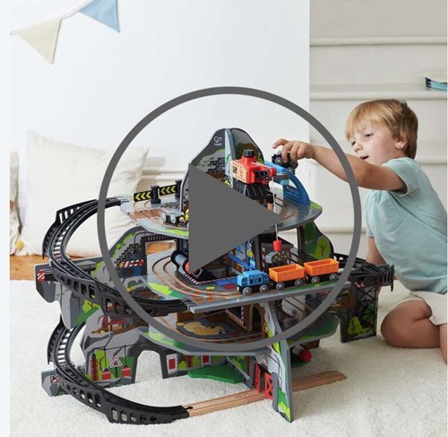 Hape pista treno in legno potente miniera di montagna set gioco - miniera di montagna-2