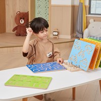 Viga Toys tavola educativa per tracciare forme blu scuro giocattolo in legno-2