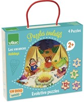 Vilac puzzle vacanze puzzle progressivo in legno 4 pezzi