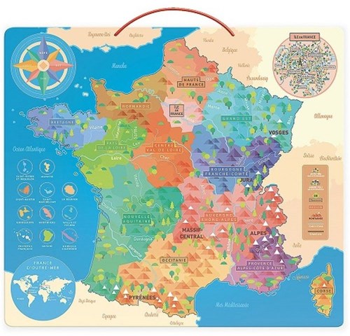 Vilac mappa educativa Francia magneti in legno gioco apprendimento
