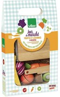 Vilac giocattolo in legno frutta e verdura tagliata con tagliere