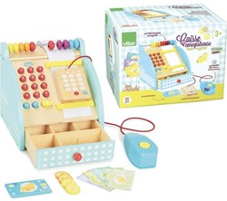 Vilac cassa in legno set da gioco - 25 pezzi con scanner e soldi