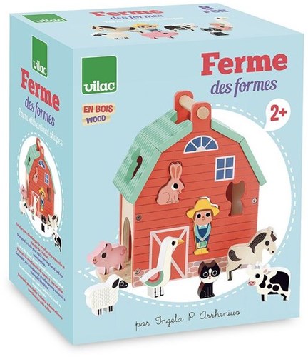 Vilac scatola forme fattoria in legno giocattolo educativo animali fattoria