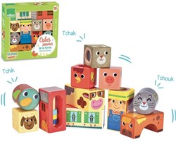 Vilac blocchi musicali in legno fattoria - giocattolo educativo animali
