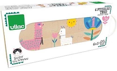 Vilac puzzle in legno trio mamma baby 6 pezzi giocattolo educativo