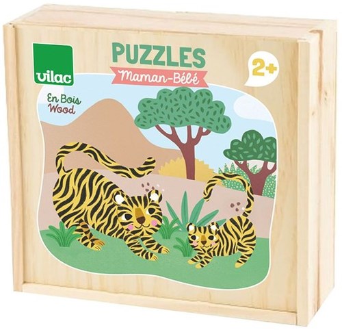 Vilac puzzle in legno animali mamma-bebè giocattolo educativo