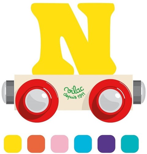 Vilac carrozza giocattolo in legno lettera N - giocattolo educativo
