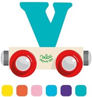 Vilac vagone giocattolo in legno lettera V multicolore educativo