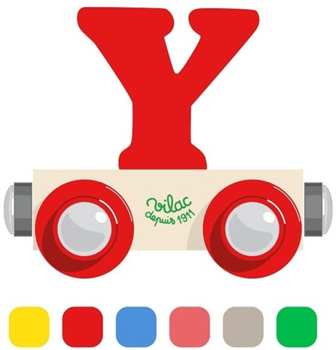 Vilac giocattolo in legno vagone lettera Y multicolore educativo