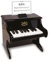 Vilac pianoforte in legno nero con spartiti - strumento musicale giocattolo
