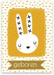 Pepermints biglietto auguri con coniglietto giallo - carta allegra per bambini