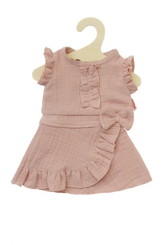 Heless abbigliamento bambola gonna wrap e top cotone bio rosa 28-35cm