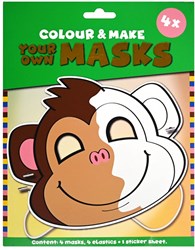 Johntoy set creativa maschere leone - colora la tua maschera - 4 pezzi