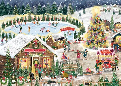 Falcon puzzle Winter Village - 1000 pezzi - puzzle adulti