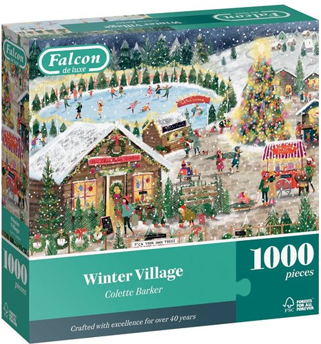Falcon puzzle Winter Village - 1000 pezzi - puzzle adulti-2