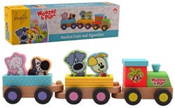 Johntoy set treno in legno Woezel & Pip con personaggi giocattolo