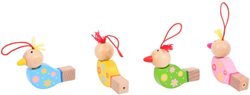 BigJigs fischietti per uccelli in legno giocattolo colorato sostenibile