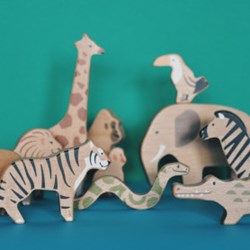 Bajo set animali della giungla giocattolo - gioco educativo in cartone