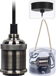 Home & Styling lampada a sospensione portalampada 8cm platino E27 cavo 100cm