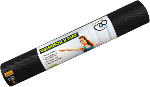 Fitness-Mad tappetino yoga Warrior II 4mm nero 183cm x 61cm antiscivolo
