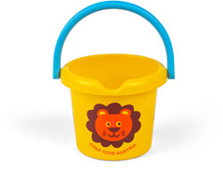 Gowi secchiello giocattolo - animale zoo leone - 16cm giallo